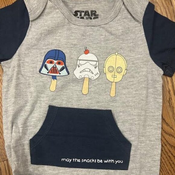 New! Baby Star Wars by Happy Threads Bodysuit &‎ Romper 2pc Set 6-9M - Picture 6 of 7